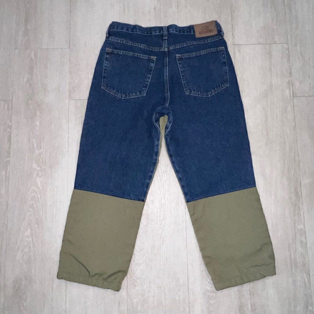 Redhead 3049‎ Field Pant Indigo Denim Dark Wash / Beige Canvas Men's 34x30 - Picture 2 of 6